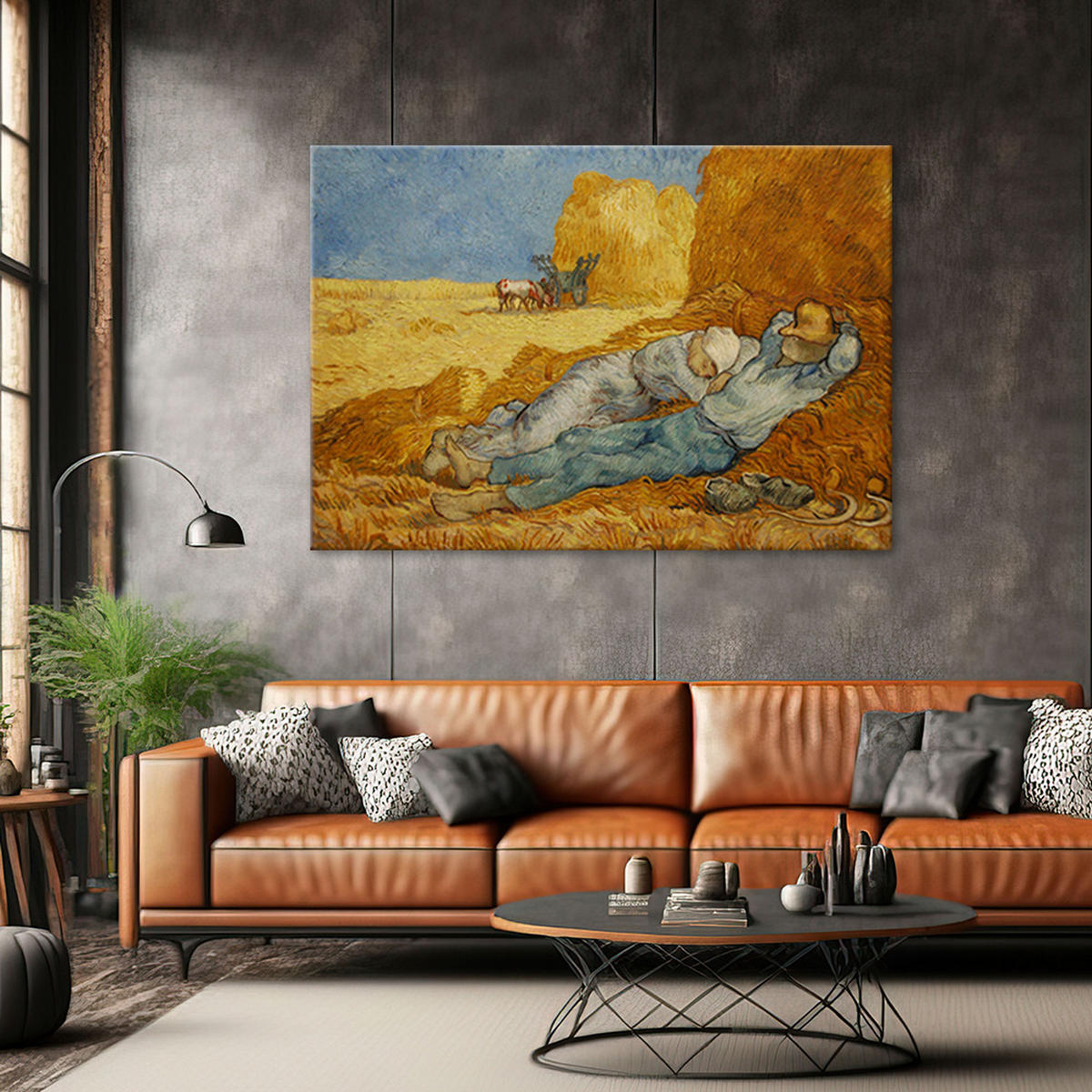 WANDBILD siesta v. van Gogh - Multicolor, Textil (60/40cm) - Feeby