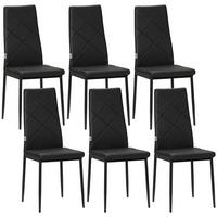 STÜHLE Schwarz 6 Stück - Schwarz, Metall (41/97/50cm) - GiPP