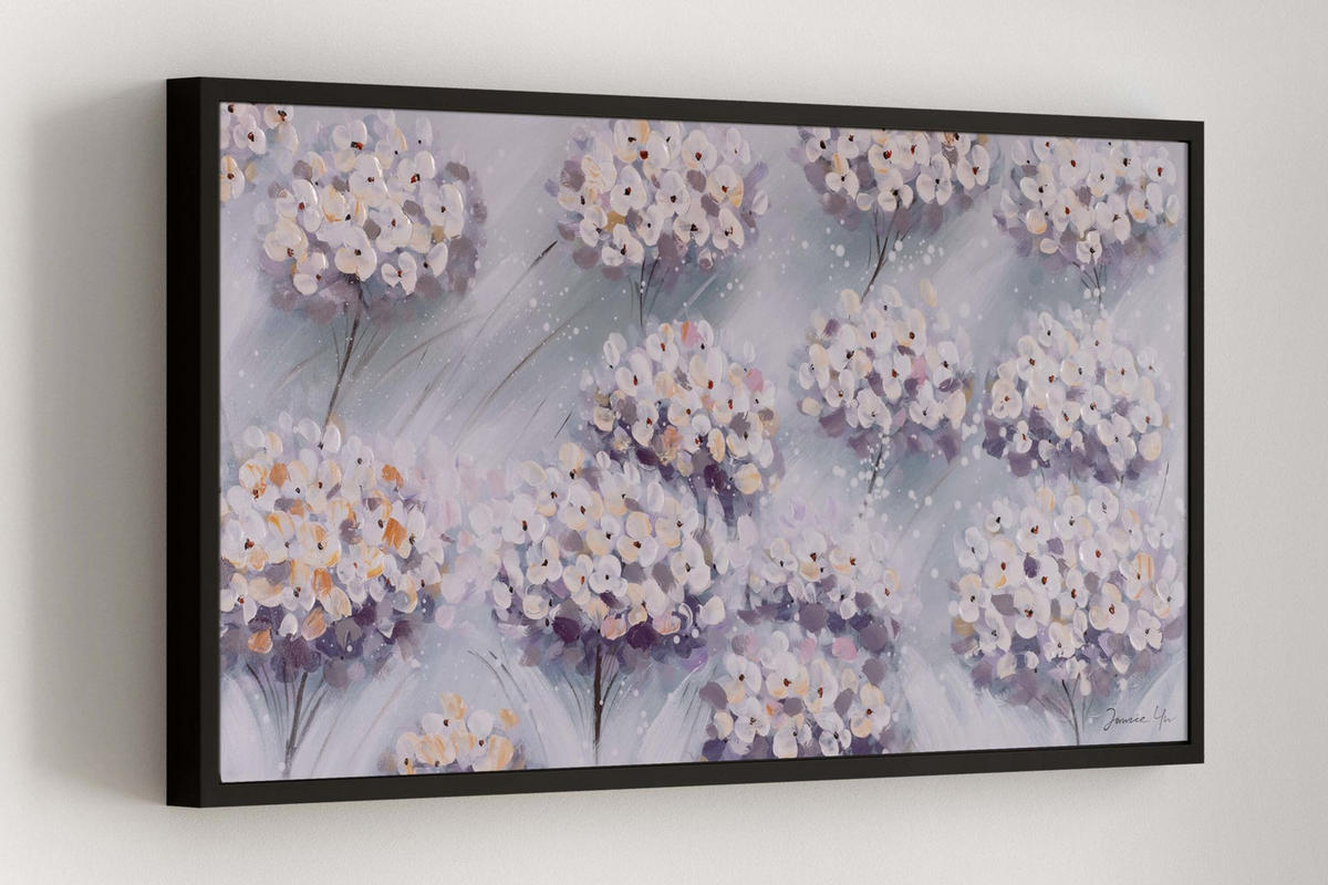 ACRYLBILD HANDGEMALT 120/60 cm - Blau/Grau, Holz/Textil (1.68/60cm) - KUNSTLOFT