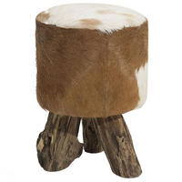 HOCKER Kent 30/30/42 cm - Braun, Leder (30/42/30cm) - Beliani