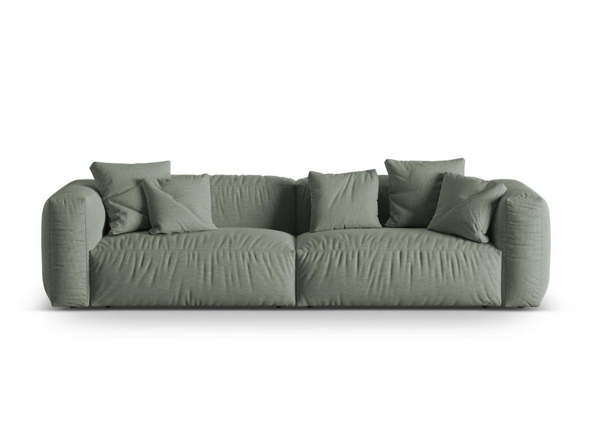 SOFA modular Martina aus strukturiertem Stoff moosgrün 4 Sitzplätze - Salbeigrün, Textil (320/75/106cm) - Micadoni