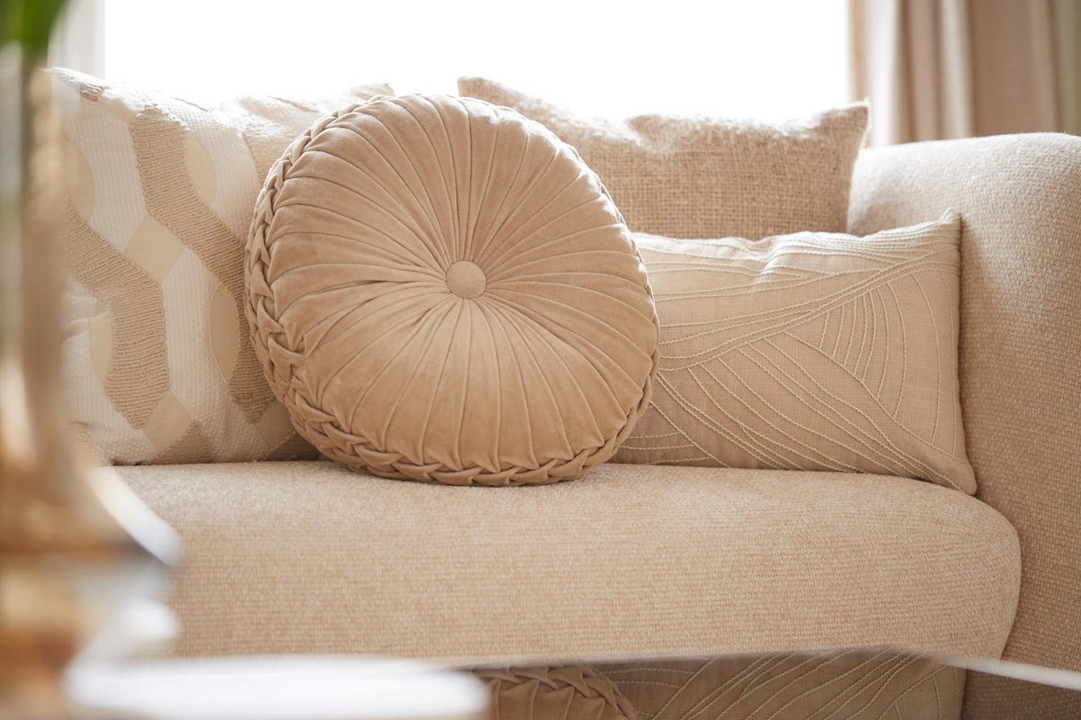 DEKOKISSEN Bendigo Braun 45/45/10 cm - Weiß, Textil (45/45cm) - Light & Living