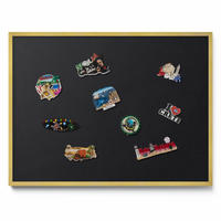 MAGNETTAFEL 80x60 cm Goldener Rahmen Farbe Schwarz - Mokka, Metall (80/60/0.4cm) - TULUP