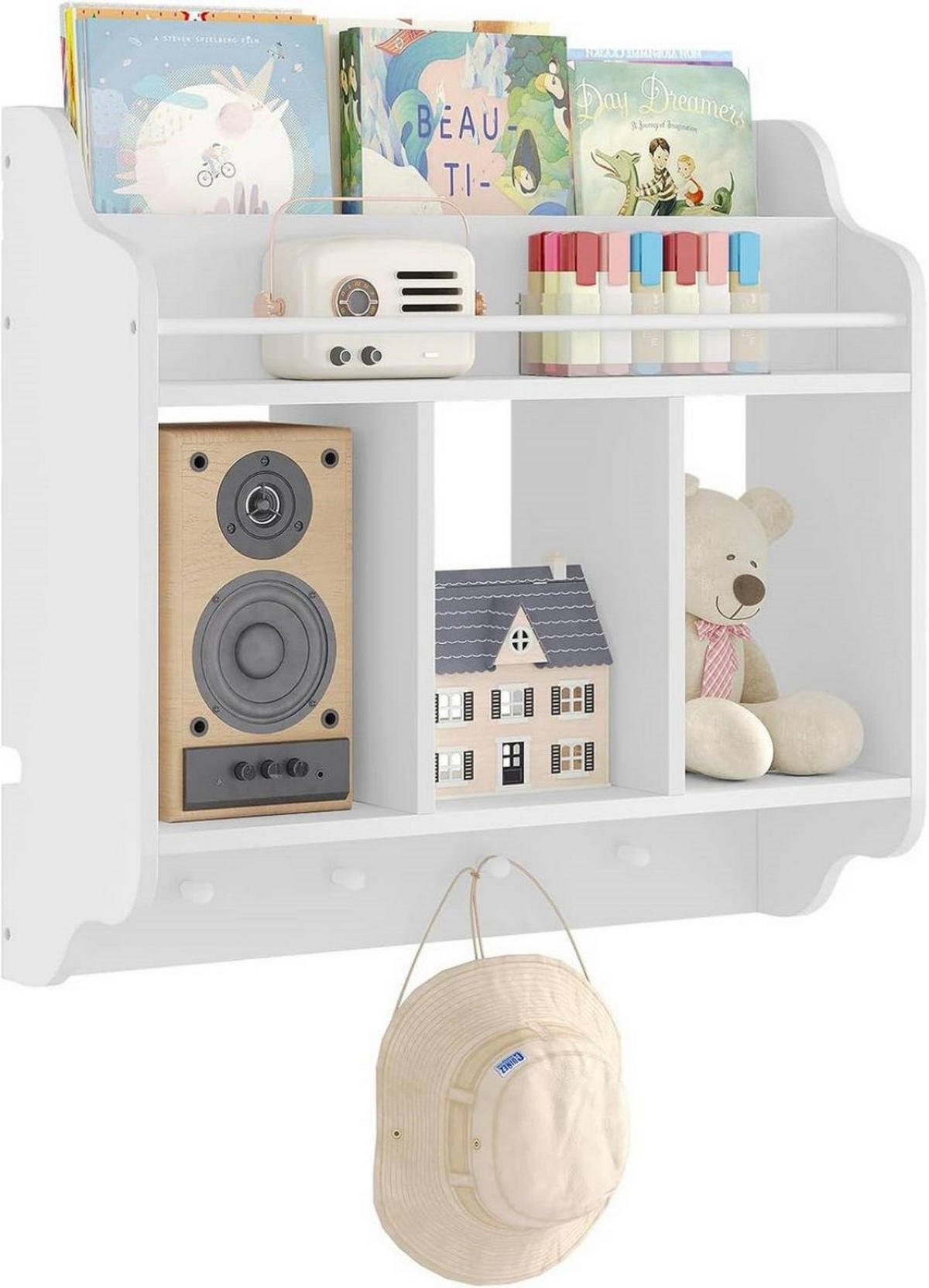 WANDREGAL Kinder, mit 3 offenen Fächern, Weiß - Weiß, Holz/Holzwerkstoff (60/57/20cm) - Woltu