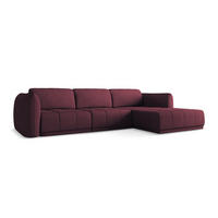 ECKSOFA Rechts Chenille Stoff Rot - Rot/Weinrot, Kunststoff/Textil (290/170cm) - Makamii