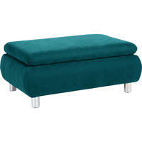 HOCKER Kaye Bezug Veloursstoff Metallfuß verchromt / petrol - Blau, Kunststoff (90/43/60cm) - 58aufmkessel