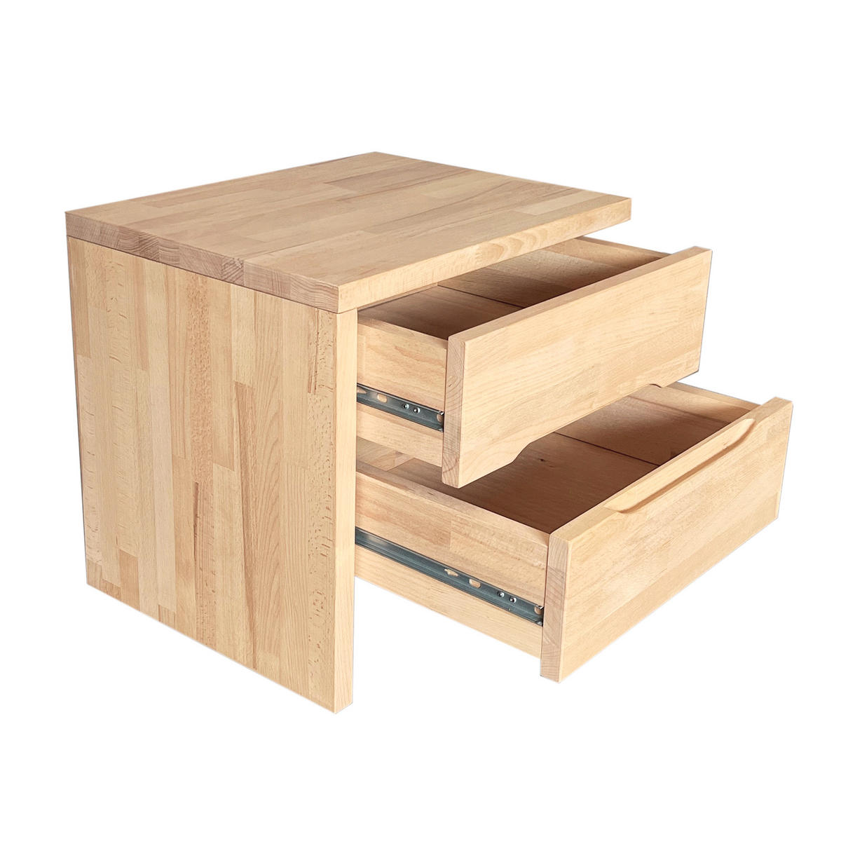 NACHTTISCH mit 2 Schubladen/ Nachttisch 35x45x40cm - Massivholz Buche geölt - Naturfarben, Holz (45/40/35cm) - Weber Industries