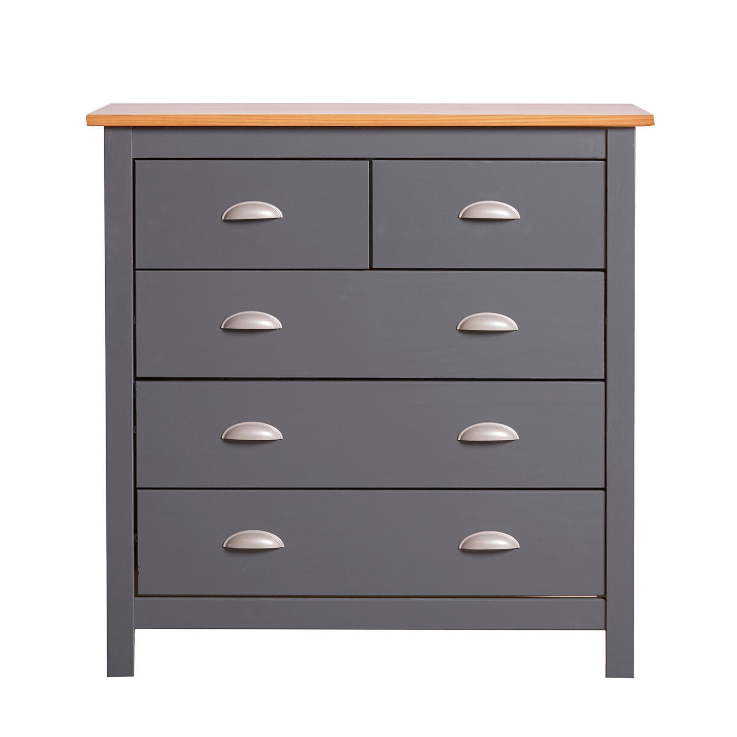 KOMMODE 79/80/40 Jade Grau - Anthrazit, Holz (79/80/40cm)