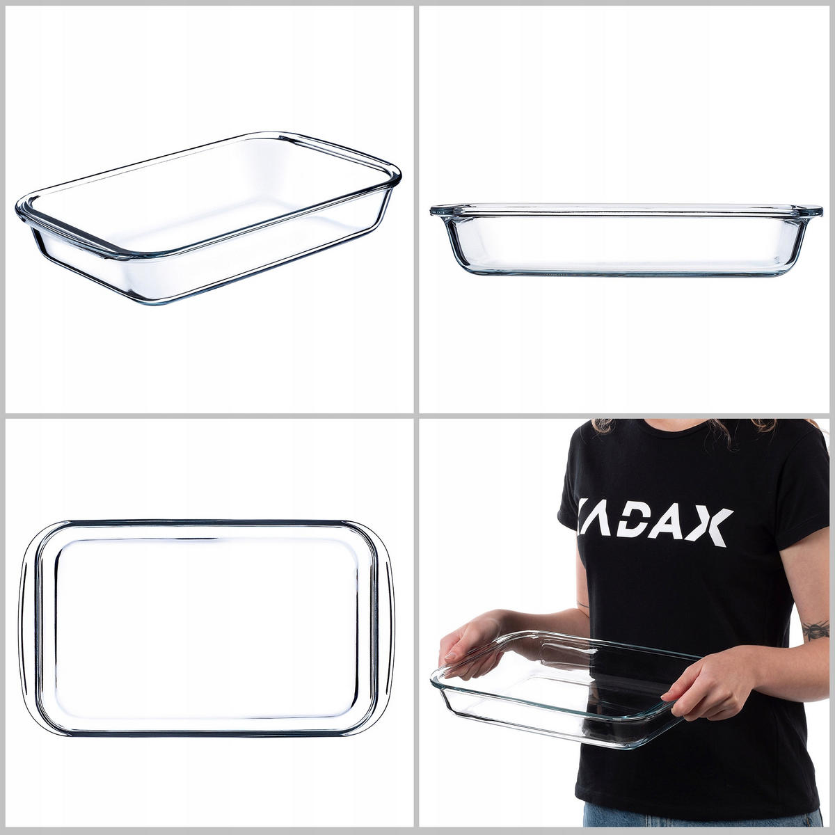 AUFLAUFFORM, 2.2L, Rechteckig - Transparent, Glas (13/36/28cm) - KADAX