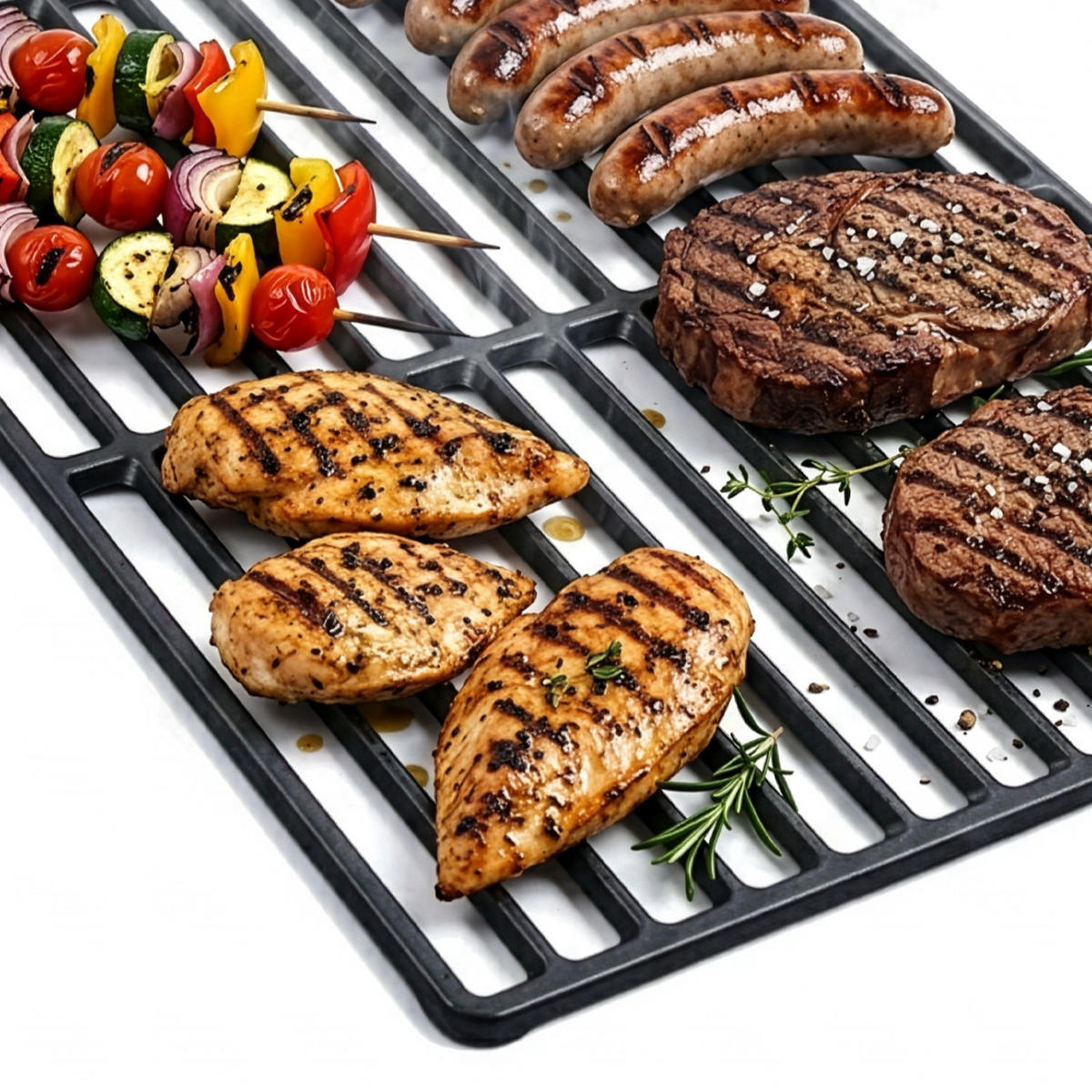 GRILLROST BRANDO 4+1 Gusseisen - Schwarz, Metall (60/34cm) - TAINO