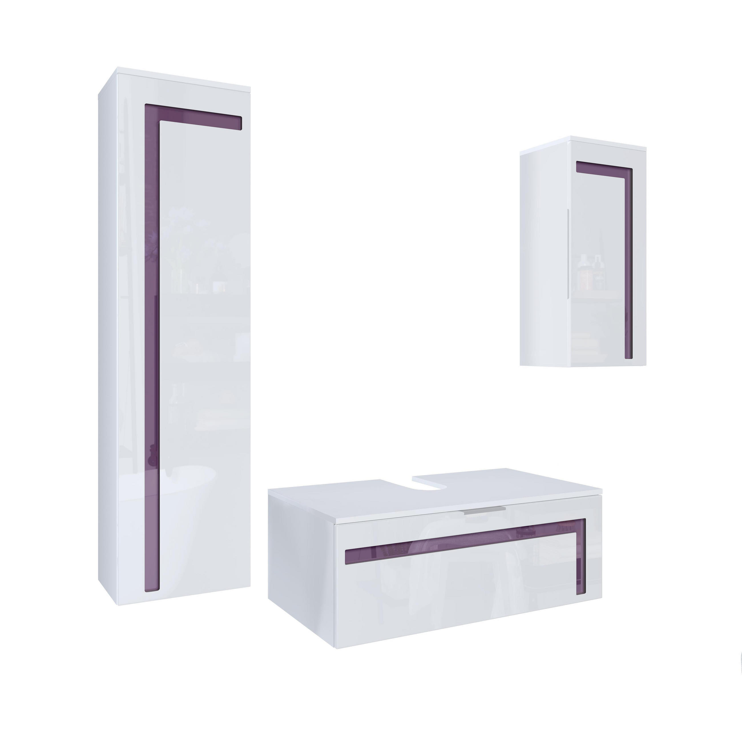 Vladon Badmöbelset Brombeere 200x193x51 cm