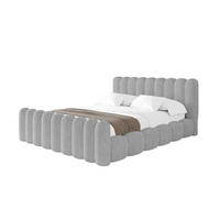 POLSTERBETT mit Bettkasten, Fußteil und Lattenrost, Boxbett ohne Matratze - SENA-Z 160x200 Grau - Hellgrau, Holzwerkstoff/Textil (160/200cm) - ALTDECOR