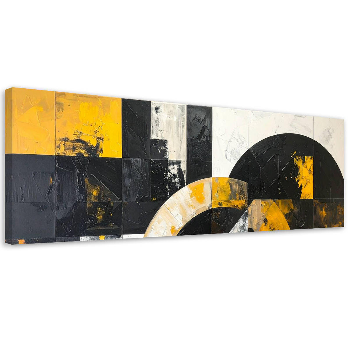 LEINWANDBILD 3D und geometrisch 150x50cm - Gelb, Textil (150/50cm) - Feeby