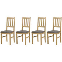ESSZIMMERSTUHL - 4er-Set Bos 4 grandson aston 6 - Eichefarben/Graubraun, Holz (43/94/40cm) - Leaf Design