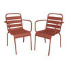 GARTENSESSEL stapelbar 2er-Set - Metall - Terracotta - MIRMANDE von MYLIA - Terracotta, Metall (56/79/59cm) - Vente-Unique
