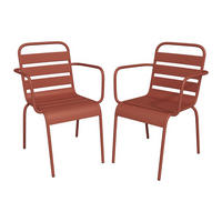 GARTENSESSEL stapelbar 2er-Set - Metall - Terracotta - MIRMANDE von MYLIA - Terracotta, Metall (56/79/59cm) - Vente-Unique