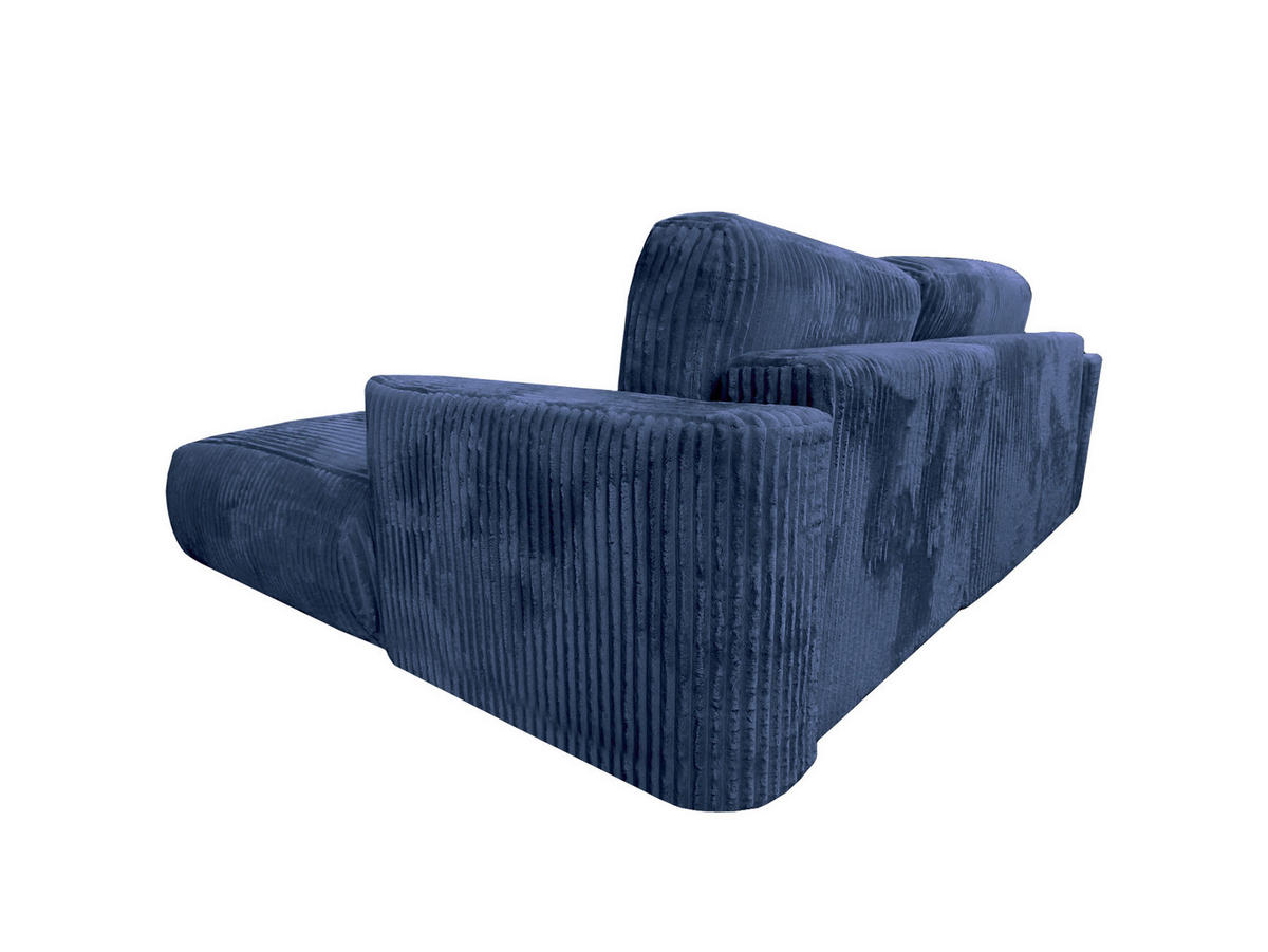 ECKSOFA Luna L rechts Dunkelblau aus Cord - Dunkelblau, Textil (271/195cm) - KS Home Concept