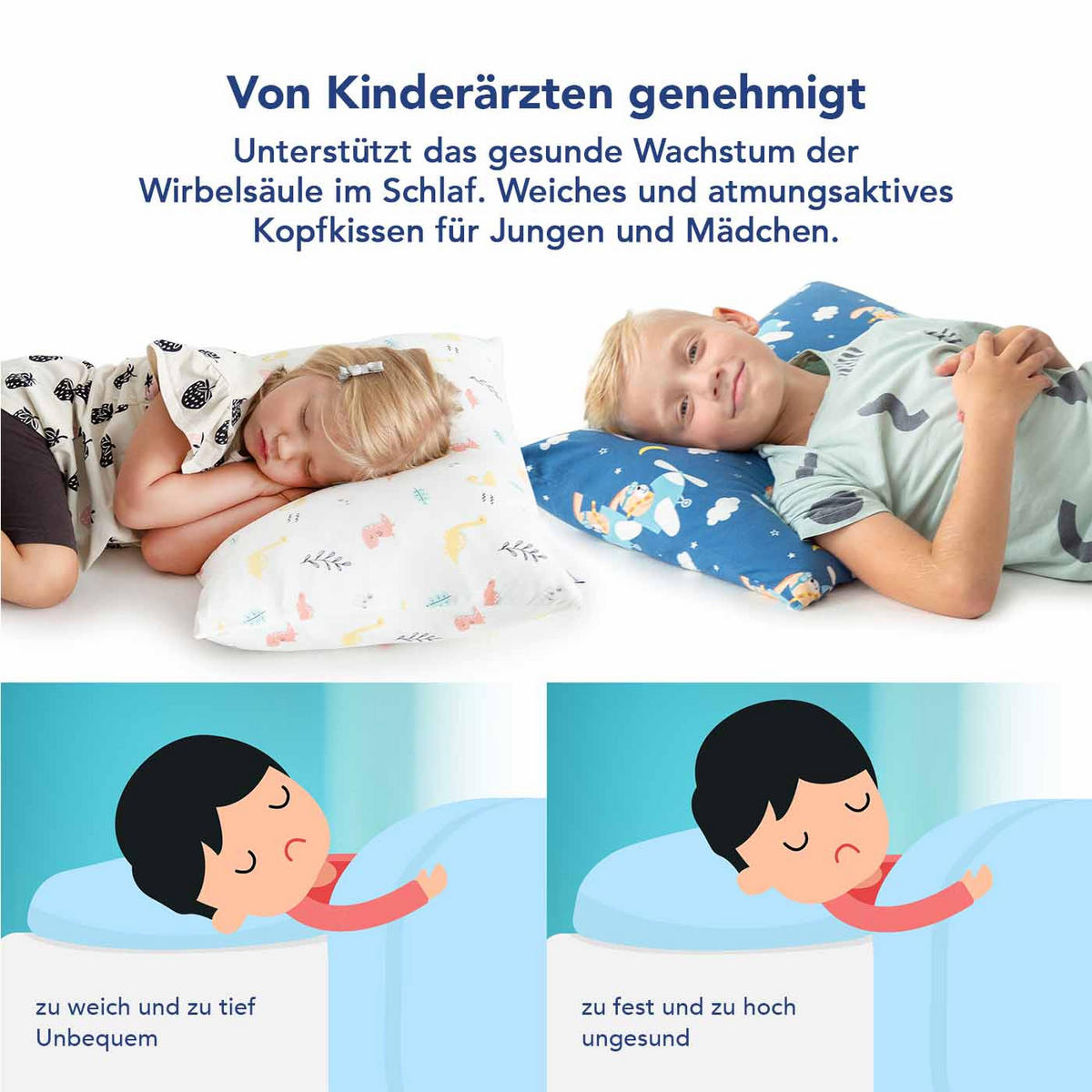 KLEINKINDERKISSEN - Blau, Textil (40/60cm) - KomfortKissen