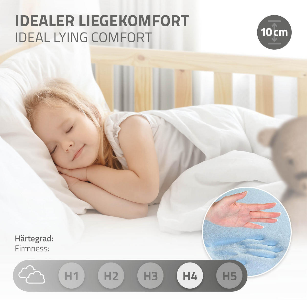 KINDERBETT Tipi mit Matratze 80x160 cm Hellgrau - Hellgrau, Holz (86/150/168cm) - ML-DESIGN