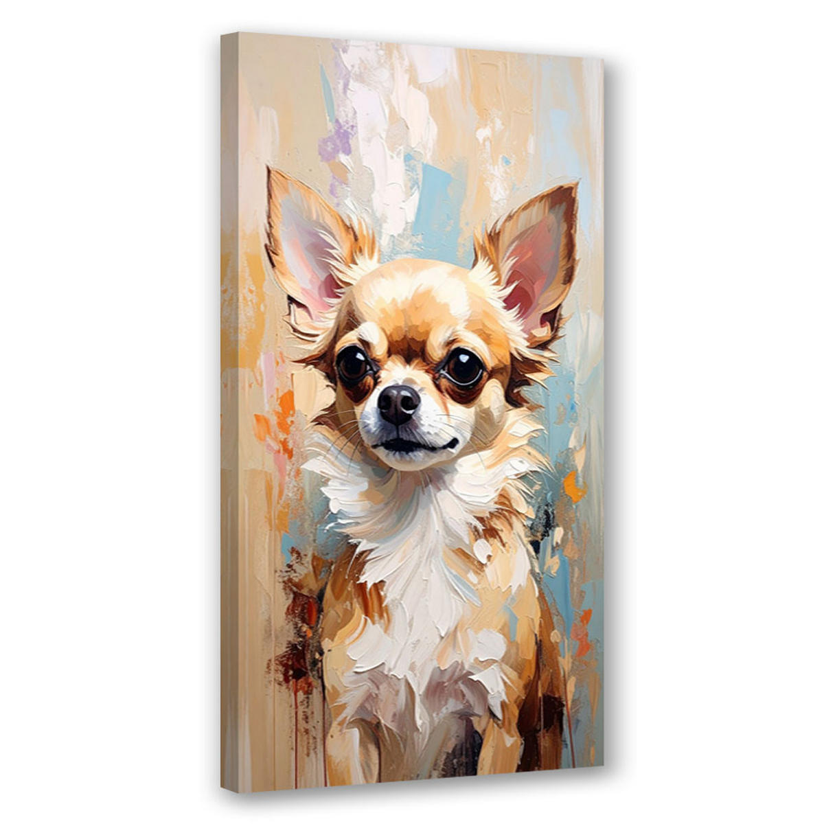 LEINWANDBILD Chihuahua Hund Tier beige 60x120cm - Beige, Textil (60/120cm) - Feeby