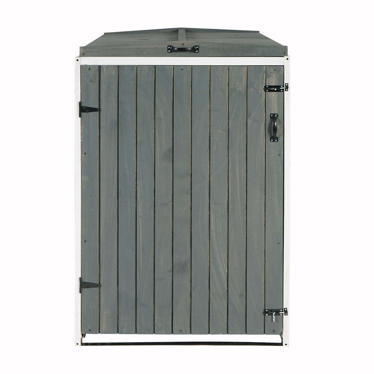 MÜLLTONNENBOX XL 1er-/2er HxBxT 126x79,5x98cm Grau-Weiß Holz - Hellgrau, Holz (79.5/126/98cm) - PROREGAL