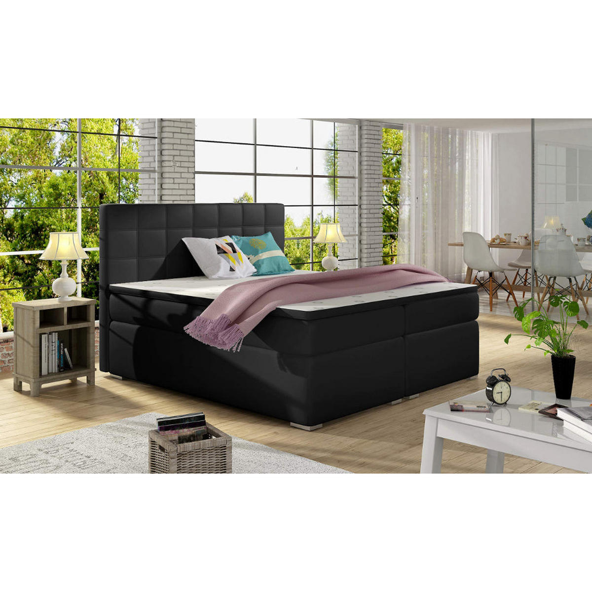 BOXBETT Alice Bonellfederkern - Dunkelgrau, Holz/Holzwerkstoff (140/200cm) - Best For Home