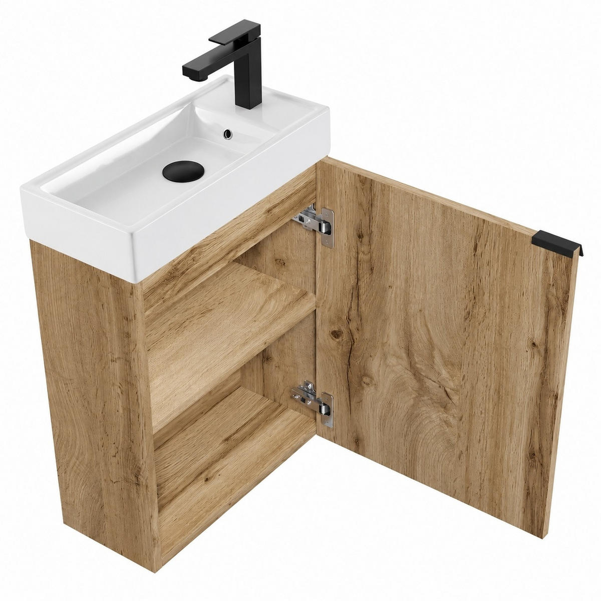 GÄSTE-WC-MÖBELSET Keno 2 Teile Eiche – 50 x 23 x 60cm - Eichefarben, Holz (50/60/23cm) - Badplaats