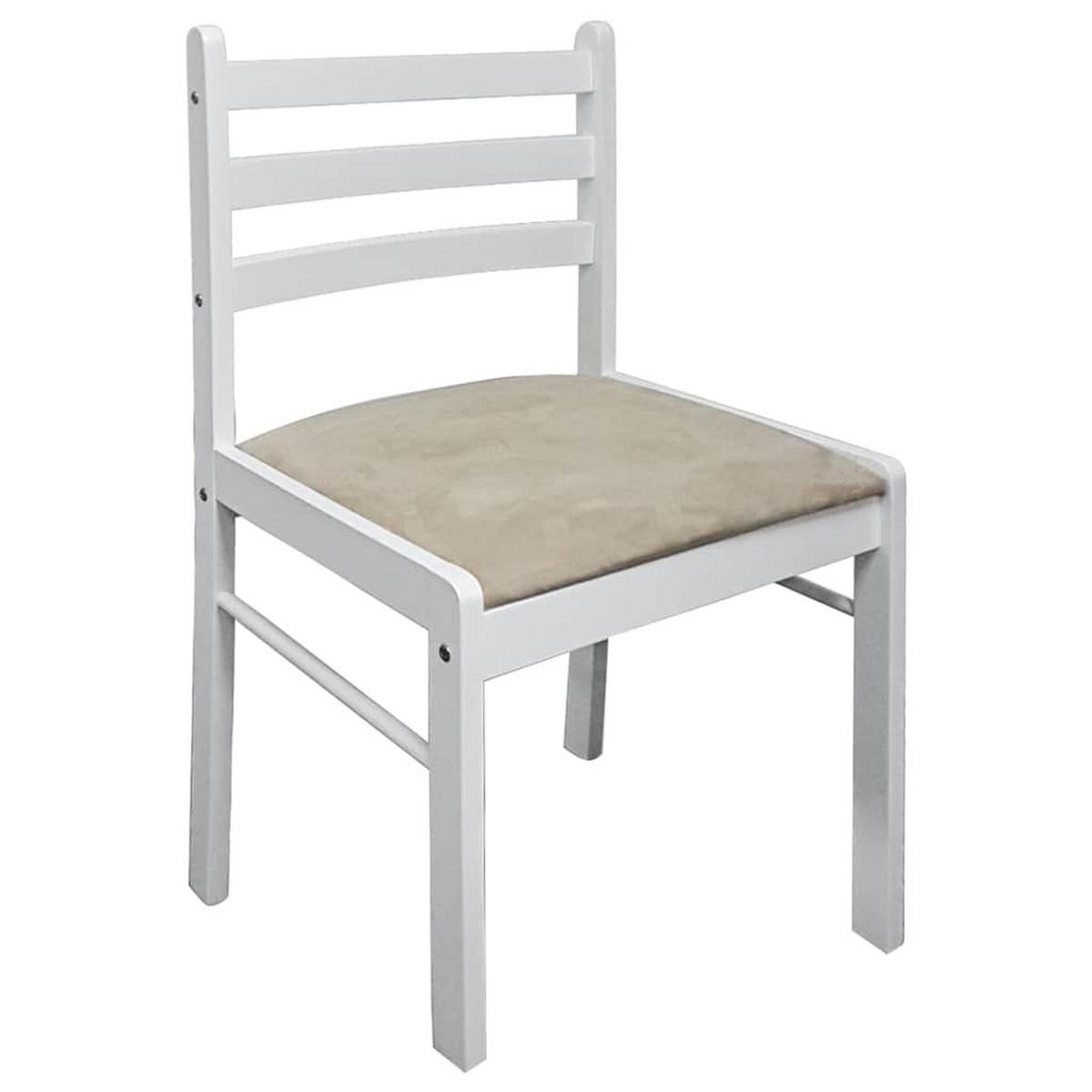ESSZIMMERSTÜHLE 4 Stk. Weiß Massivholz Gummibaum und Samt 44*45*81cm - Weiß/Grau, Metall (44/81/45cm) - ZMH