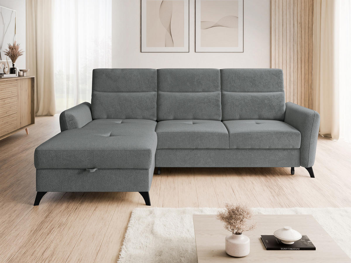ECKSOFA Talia, Seite: Links LC-2R - Schwarz/Graphitfarben, Holz/Kunststoff (238/167cm) - MIRJAN24