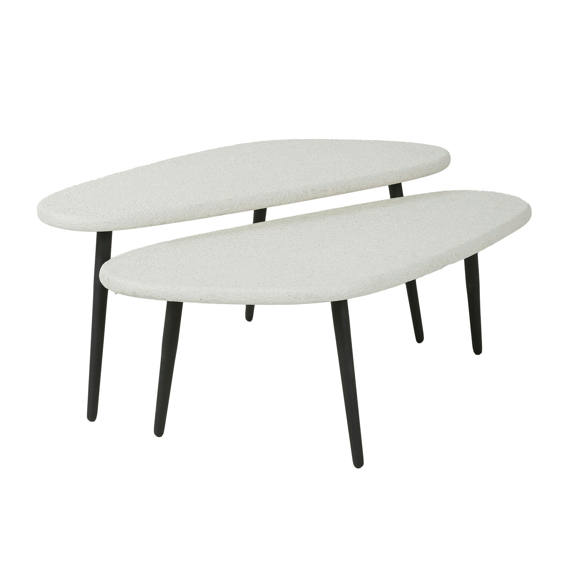 COUCHTISCH Ricky Weiß 39/84/35 cm 2er-Set - Weiß, Stein (39/84/35cm) - Hoyz Collection