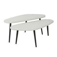 COUCHTISCH Ricky Weiß 39/84/35 cm 2er-Set - Weiß, Stein (39/84/35cm) - Hoyz Collection