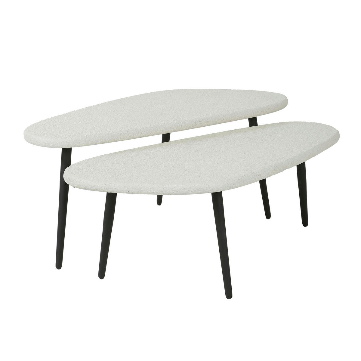 COUCHTISCH Ricky Weiß 39/84/35 cm 2er-Set - Weiß, Stein (39/84/35cm) - Hoyz Collection