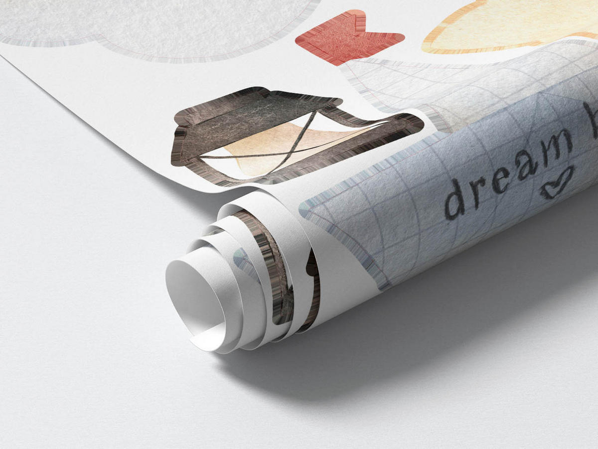 WANDAUFKLEBER 100x118cm - Elemente des Himmels - Multicolor, Kunststoff (100/118/0.1cm) - Wallfluent