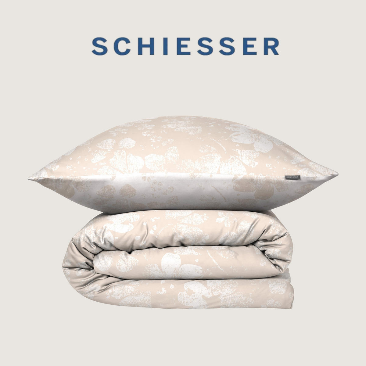 BETTWÄSCHESET Mona - Baumwollsatin - 2-teilig - 135 x 200 cm - Greige - Greige, Textil (135/200cm) - SCHIESSER