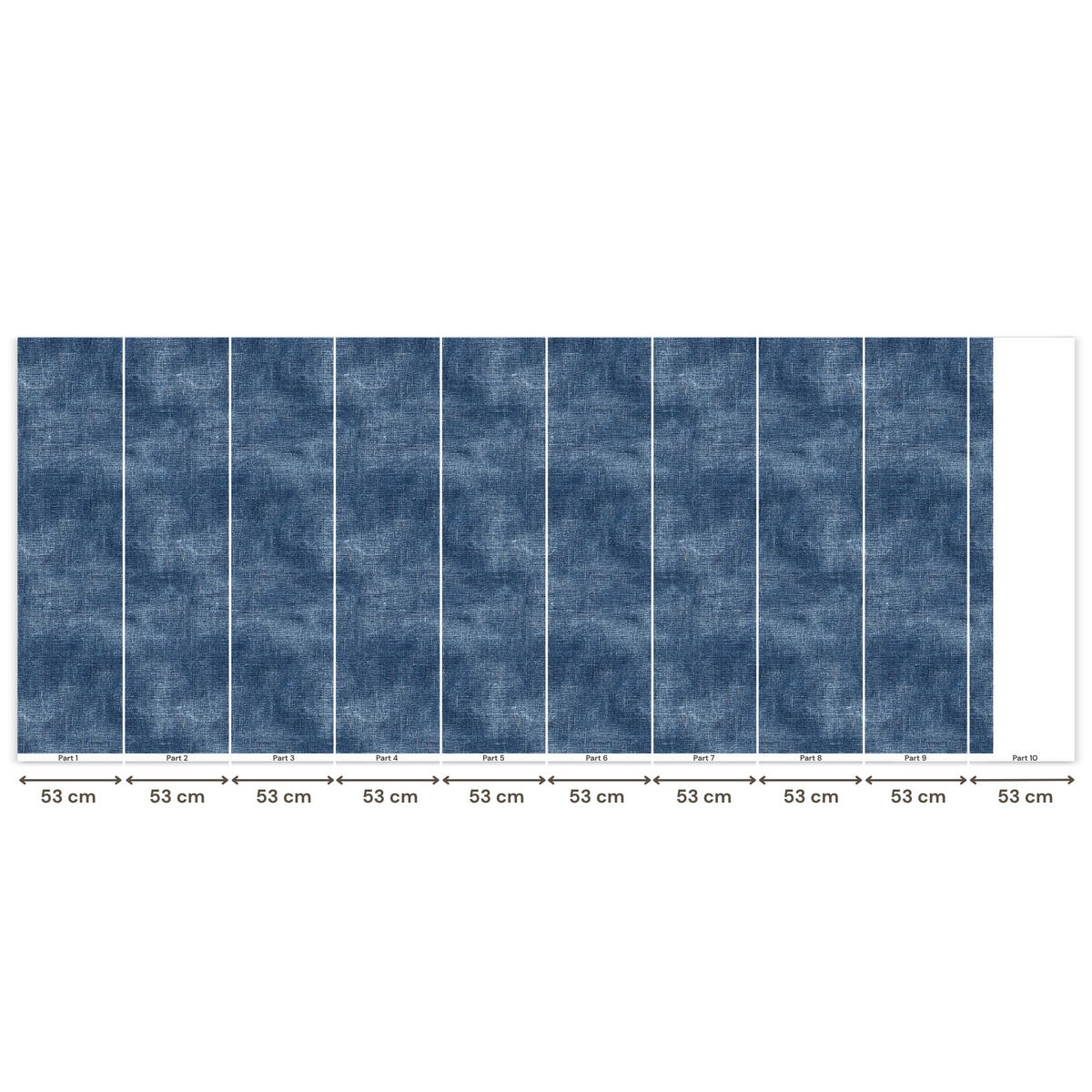 TAPETE - Leinen - Textur - Muster - Denim - Rustikal - 450x200 cm - Blau, Papier (450/200cm) - OnlyWow