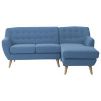 3-SITZER-ECKSOFA Polyester Blau rechtsseitig Motala - Blau, Textil (176/138cm) - Beliani