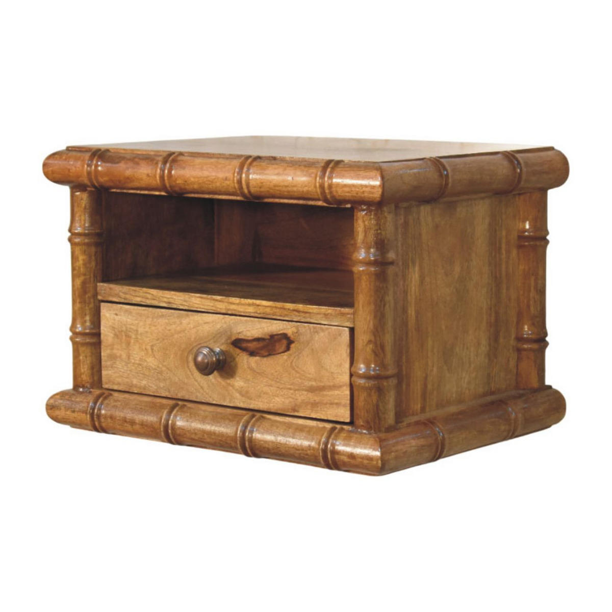 NACHTKASTEN Mit Amber Oak Finish, 1 Schublade, 1 Ablage - Braun, Holz (44/30/32cm)