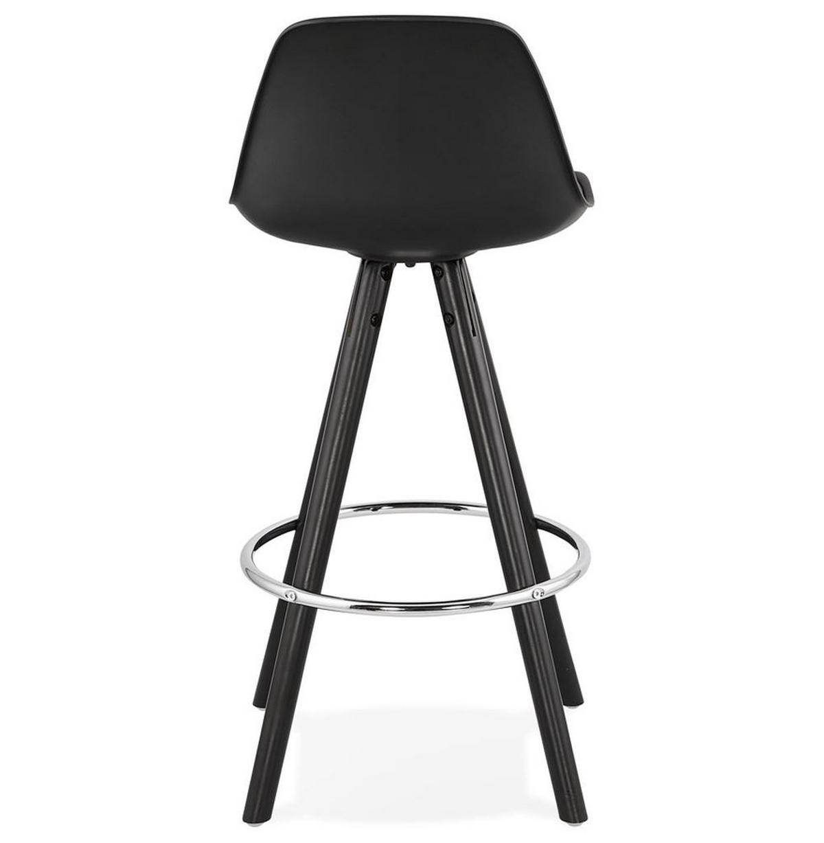 BARHOCKER – Schwarz, Kunststoff-Holz, Rückenlehne, 64 cm, XORAX MINI - Schwarz, Holz/Kunststoff (42/85/42cm) - KADIMA DESIGN