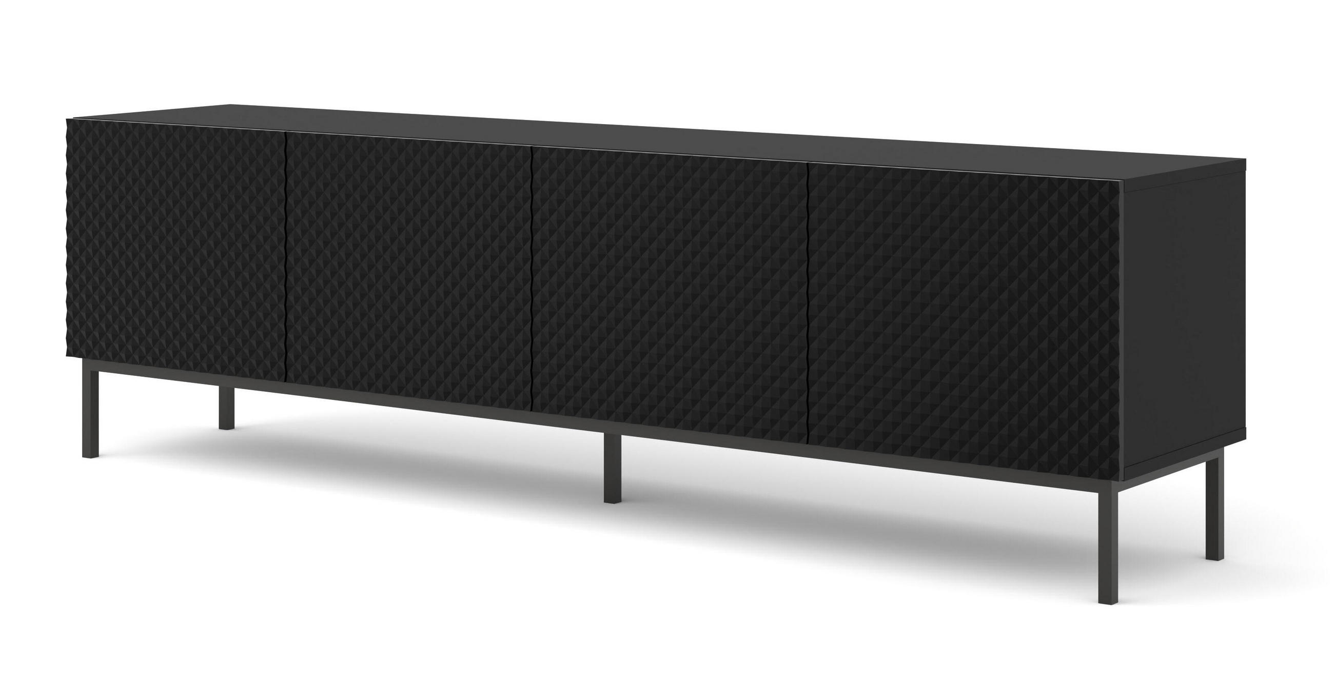 TV-LOWBOARD SCHWARZ - Schwarz, Holzwerkstoff (200/58/42cm) - FURNLUX