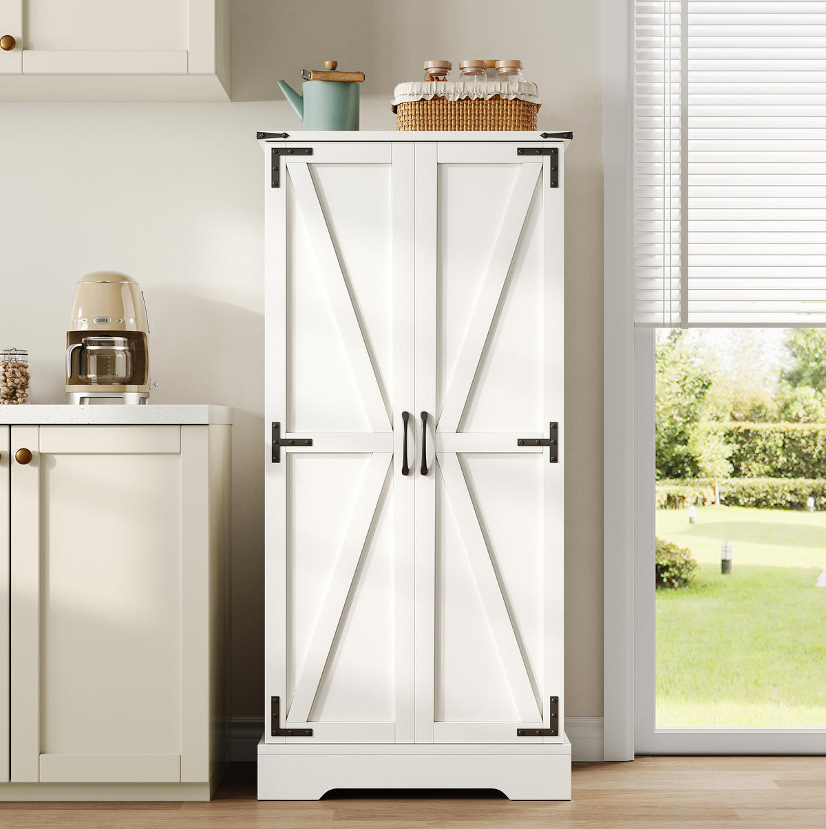 BUFFET 60/128,5/35 cm Weiß aus PB, MDF mit LED-Beleuchtung - Weiß, Holzwerkstoff (35/128/60cm) - OKMYHOME