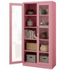 VITRINENSCHRANK abschließbar ELLO mit Glastüren 185x90x40cm Rosa - Rosa, Metall (90/185/40cm) - DELUKE