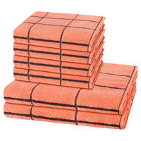 FROTTIERSET Sensual Skin Karo 6-teilig - Orange, Textil (50/100cm) - Ross