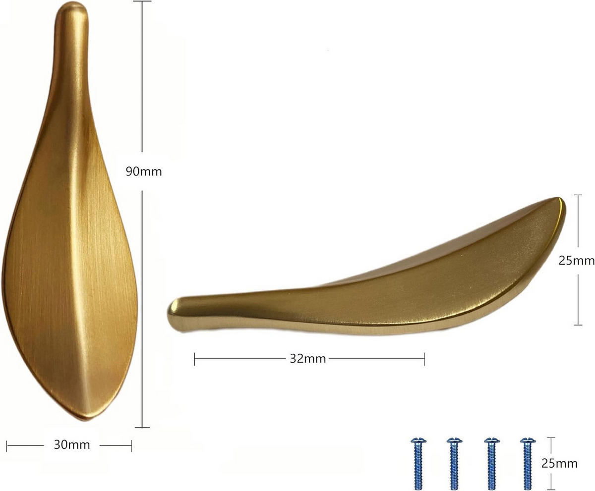 MÖBELGRIFF Gold 4er-Set Zinklegierung - Goldfarben, Metall (3/2.5/9cm)