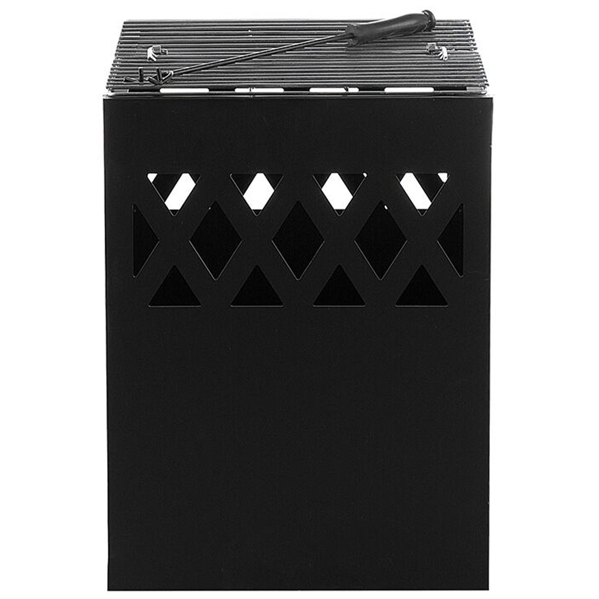 FEUERSTELLE Stah schwarz quadratisch Shiga - Schwarz, Metall (40/53/40cm)