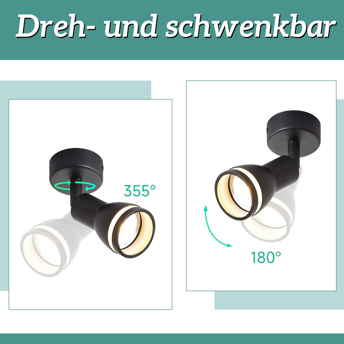 DECKENLEUCHTE Macleod 6/6/15.7cm - Schwarz, Metall (6/6/15.7cm) - Nettlife
