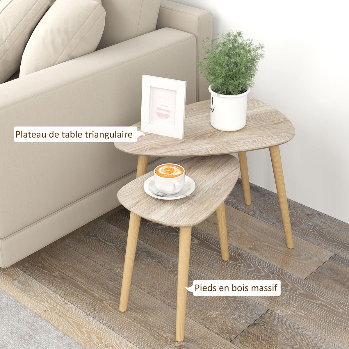 COUCHTISCH DE-15771 skandinavisches Design Naturholz - Naturfarben, Holzwerkstoff (59.5/39.5/45cm) - ComfortXL