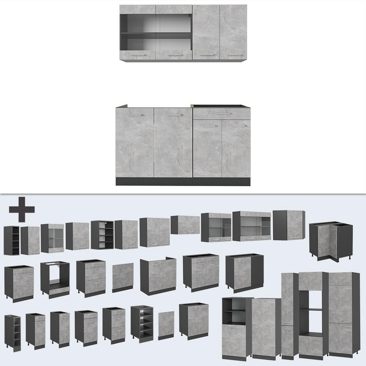 Anthrazit/Grau, Holzwerkstoff (140/81.6/60cm) - Vicco