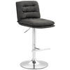 BARHOCKER Stoff dunkelgrau - Chromfarben/Dunkelgrau, Textil/Metall (42/94/56cm) - CLP