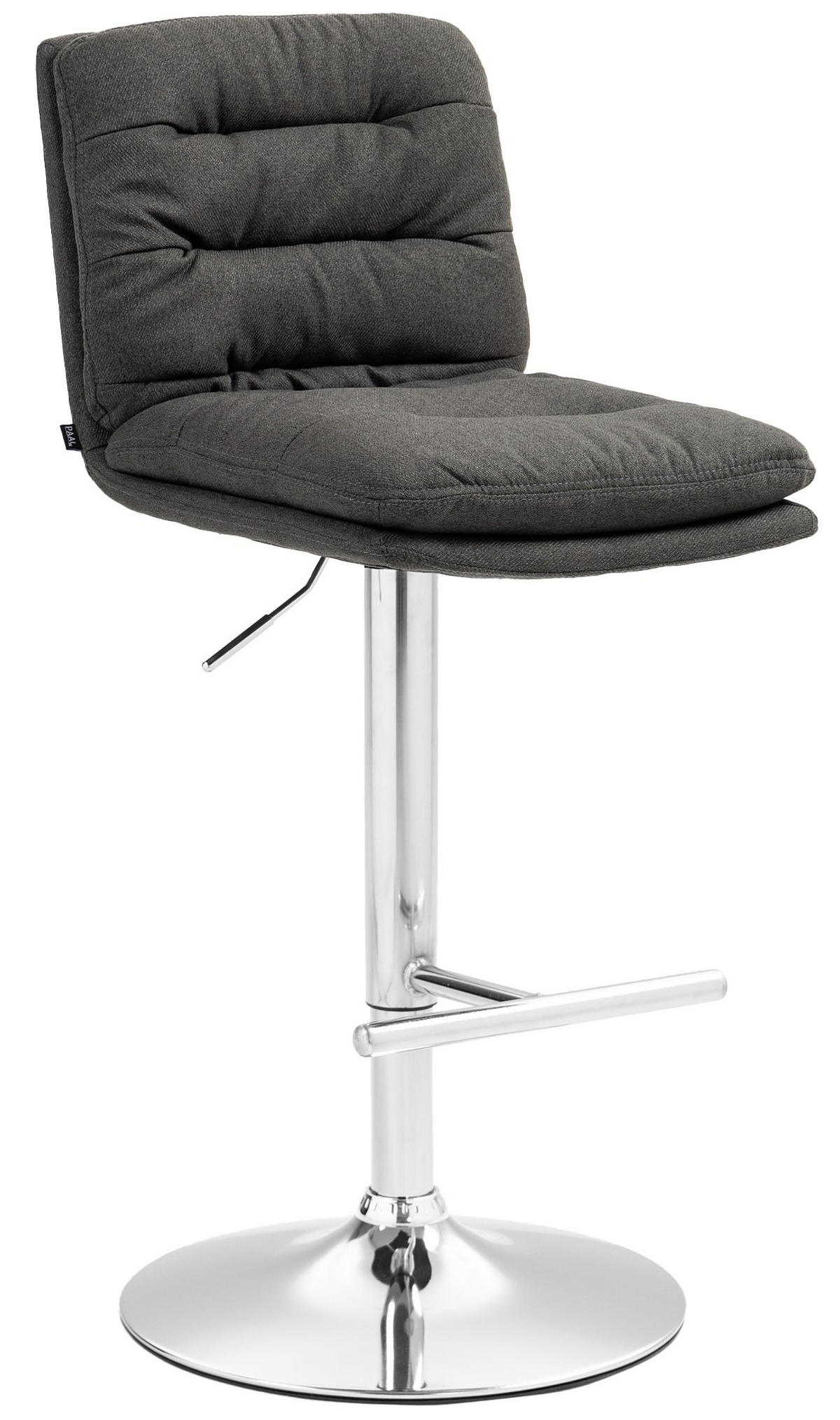 BARHOCKER Stoff dunkelgrau - Chromfarben/Dunkelgrau, Textil/Metall (42/94/56cm) - CLP