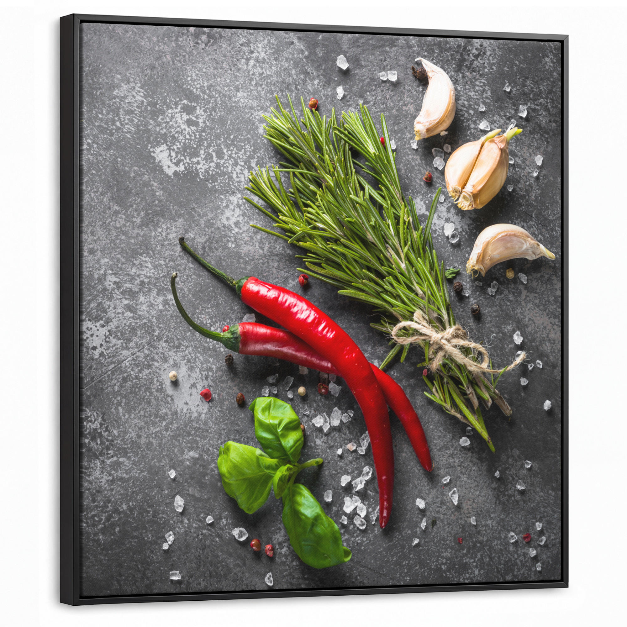 MuchoWow Leinwand Dunkelgrau 90x90 cm